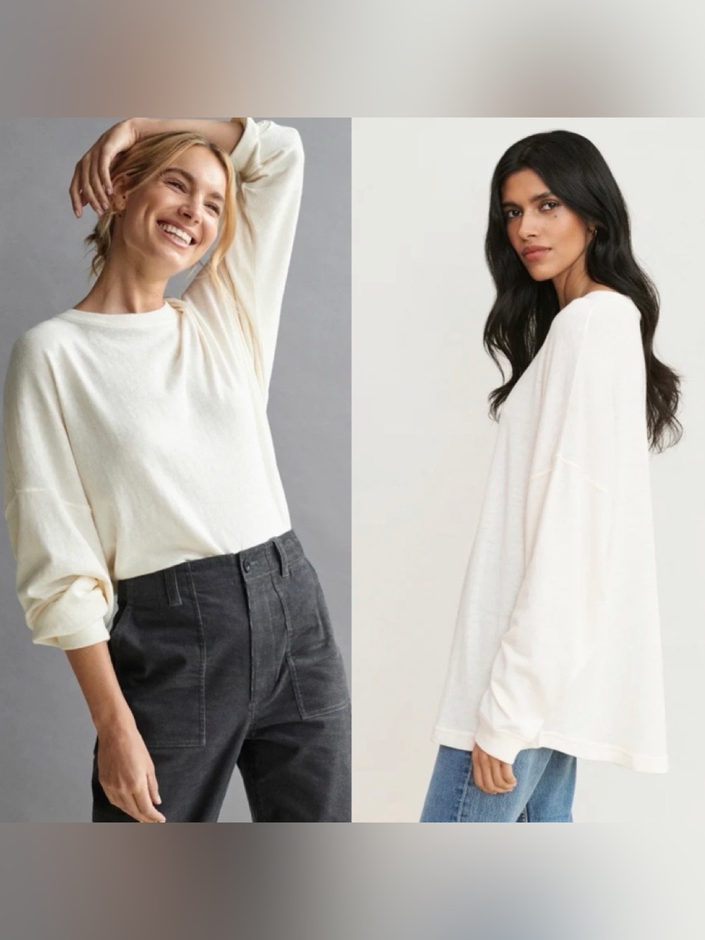 Jenni Kayne boyfriend Ivory Cotton Crewneck Sweater Size XS Quiet Luxury Top
